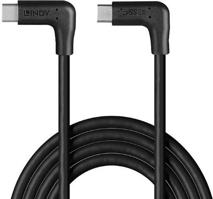 Actual product image Lindy 1.5m USB 3.2 type C cable 2 x 90° angled (32024) (1.50 m, 60 W)