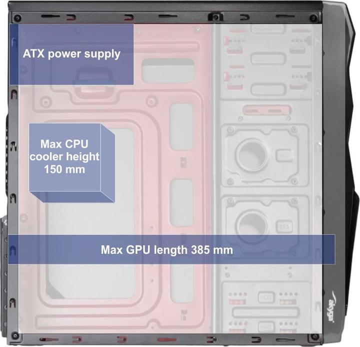Productafbeelding Akyga ak995bk PC "ATX Nero Midi Tower Zwart (ATX, mATX, Mini-ITX)