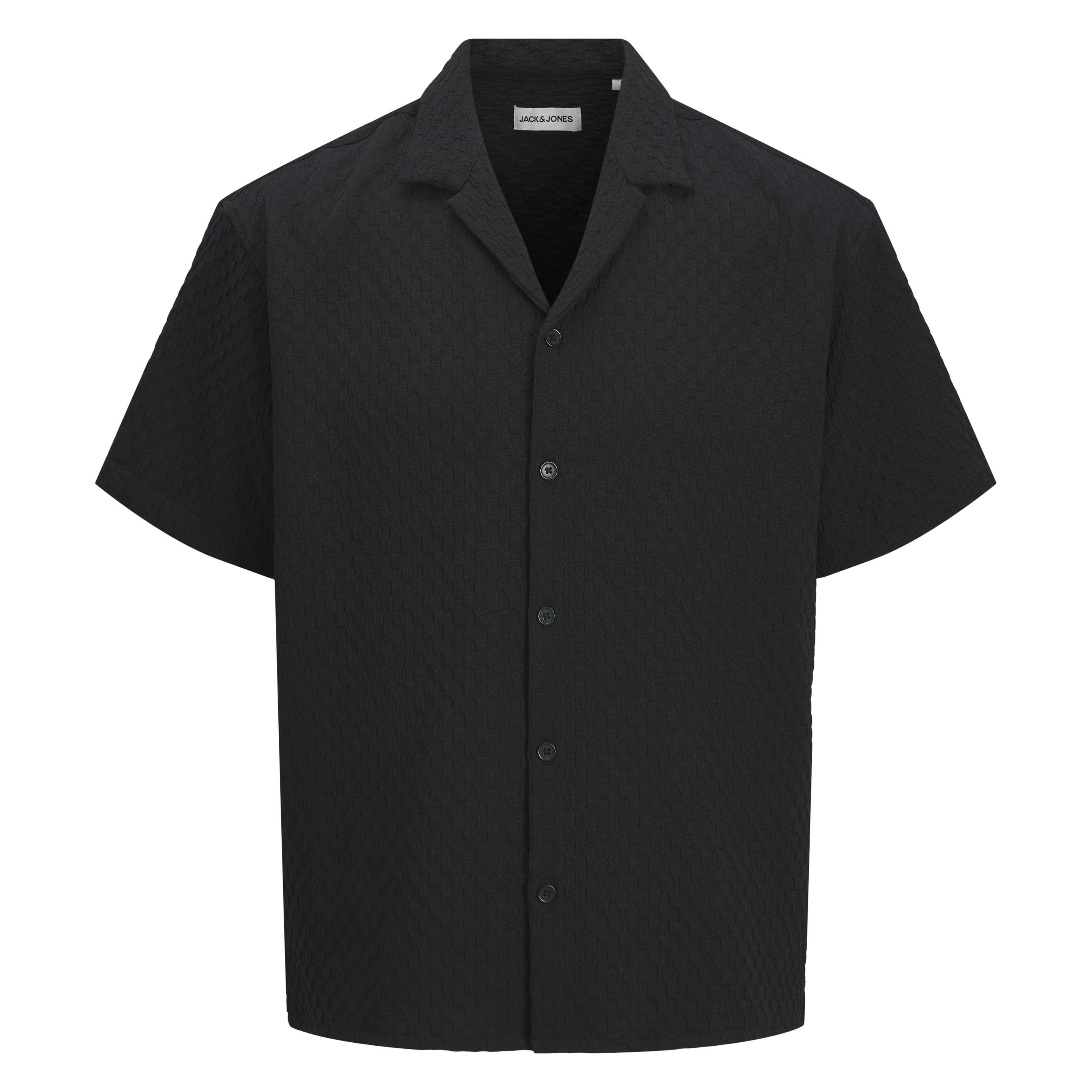 Jack & Jones, Herren, Hemden, Jjsean Resort Shirt Ss, Schwarz, (M)