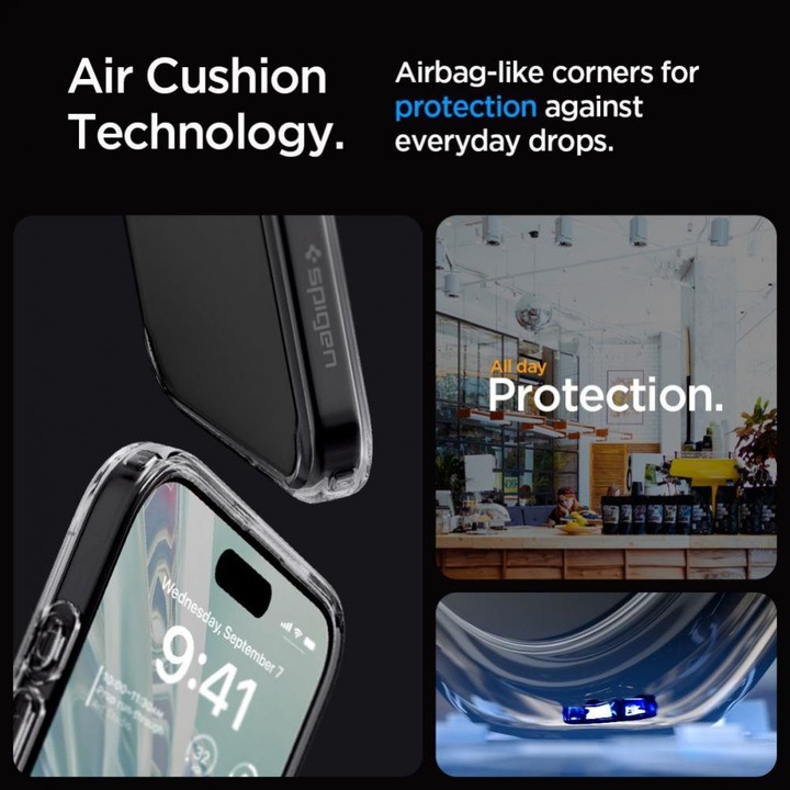 Actual product image Spigen Ultra Hybrid case for iPhone 15 Pro - transparent gray (Apple iPhone 15 Pro)