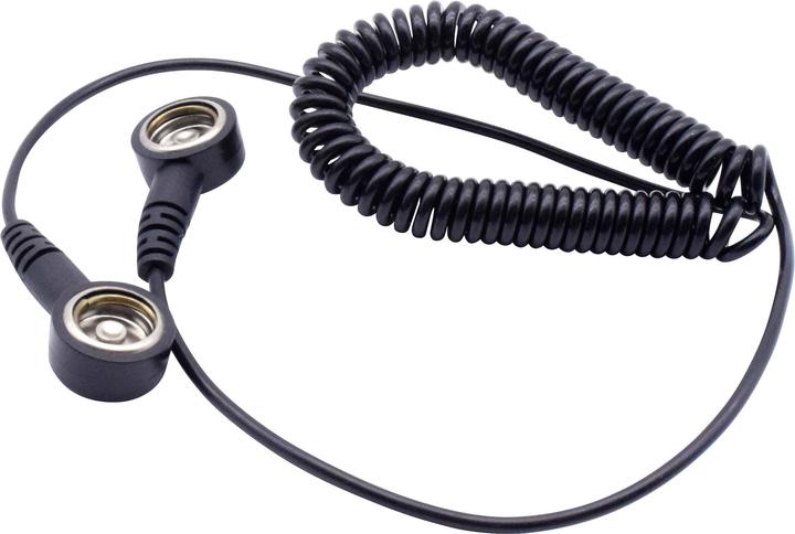 Quadrios Câble de mise à la terre ESD 1,80 m Bouton-pression 10 mm (Protection statique)