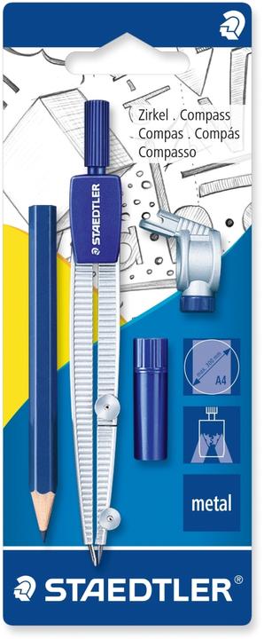 Staedtler Noris 560 Compas d'école, 300 mm, 124 mm, argent, compas d'école, BK