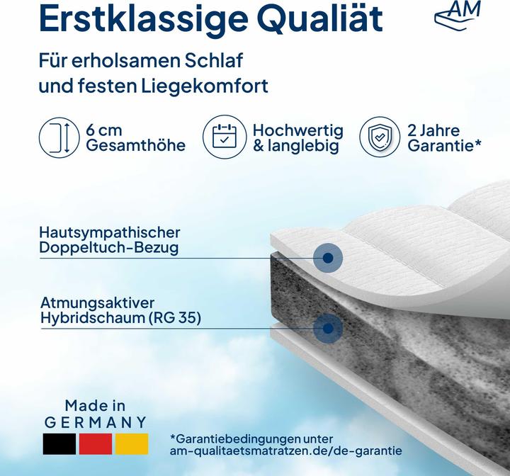 Image du produit AM Qualitätsmatratzen Topper ferme, H4 (120 x 220 cm)