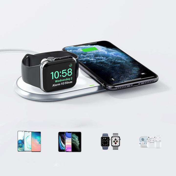 Actual product image Choetech Qi 2in1 wireless charger for smartphones (10 W)