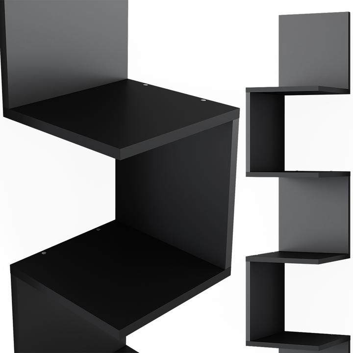 Actual product image Vicco Corner shelf Paolo, Black, 28 x 175.4 cm with 5 compartments