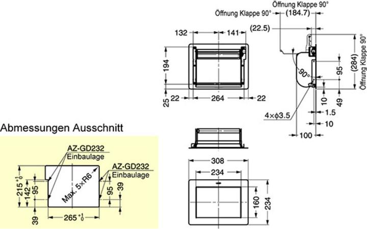 Produktbild Sugatsune Mehrzweckklappe mit Dämpfer