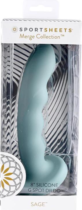 Actual product image Sportsheets Merge Collection - Sage - 8" Solid Silicone G-Spot Dildo