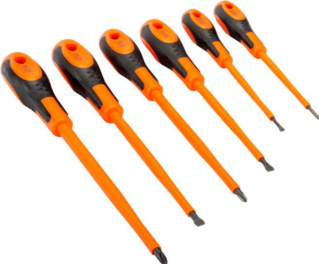 Image du produit Bahco Jeu de tournevis avec manche bi-matière pour vis à fente, PH1 et PH2 Phillips, 3-6,5 m (Escale)