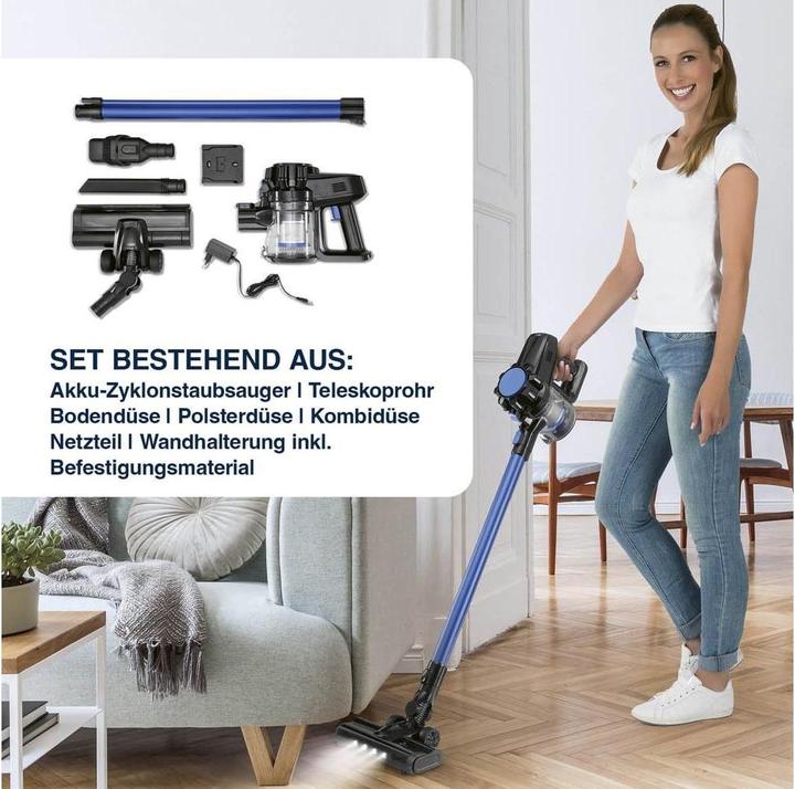 Produktbild CleanMaxx Akku-Hand- und Stielsauger Blau/Schwarz
