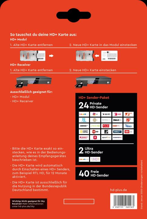 Immagine prodotto HD+ Smart card, versione HD05, 12 mesi (Nagravisione, Smart Card)