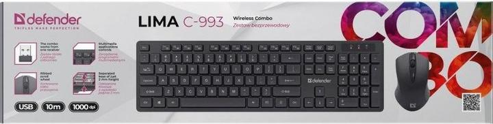 Produktbild Defender LIMA C-993 RF kabelloses Tastatur- und Maus-Set (Eng. Int., Kabellos)
