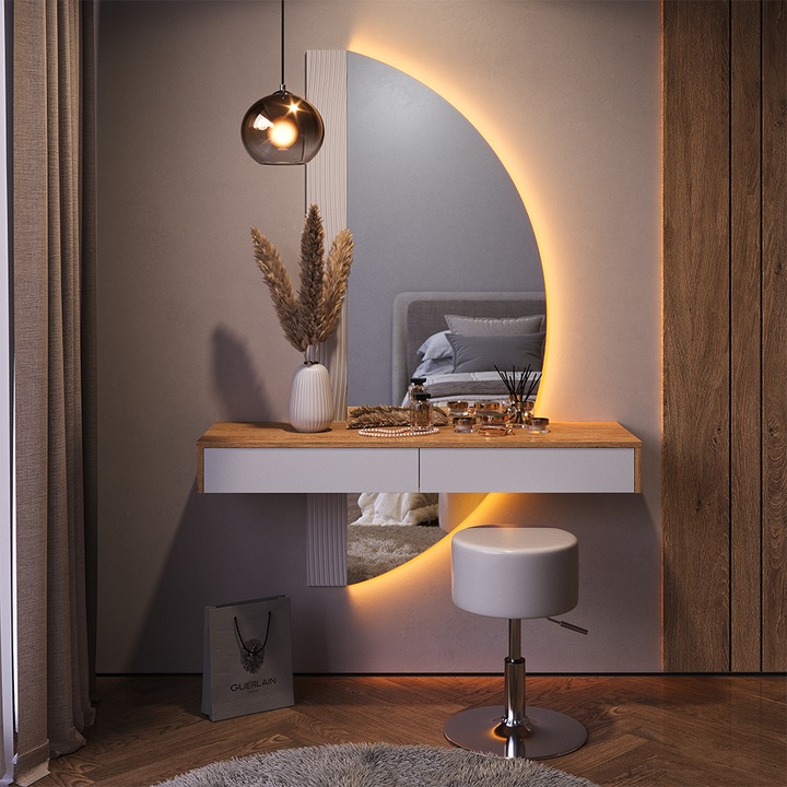 Produktbild Vicco Melisa mit Hocker und Beleuchtung (120 x 40 x 161 cm)