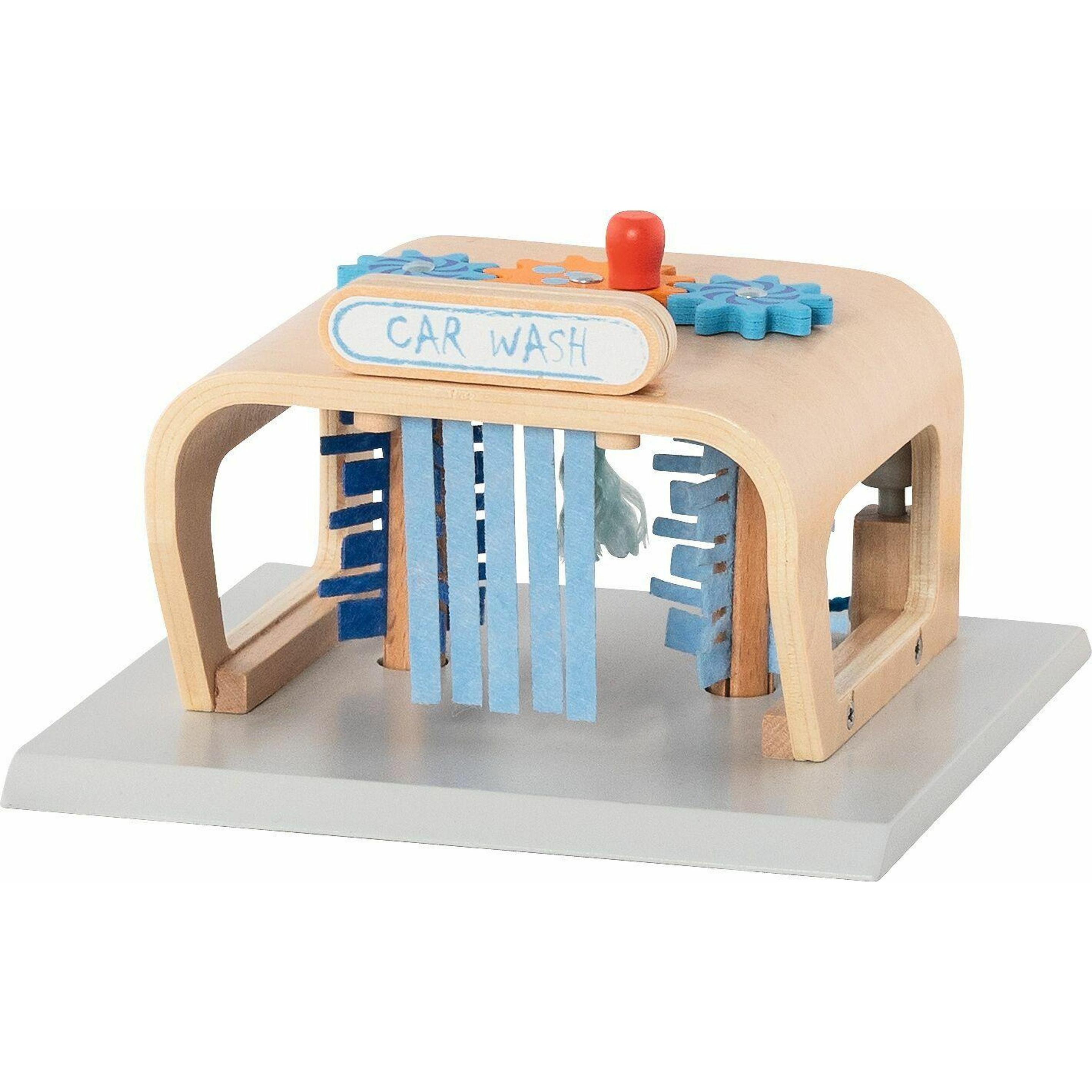 Goki 53779 - Waschanlage PowerClean, Autowaschanlage, Holz/Filz, Spielset (53779)