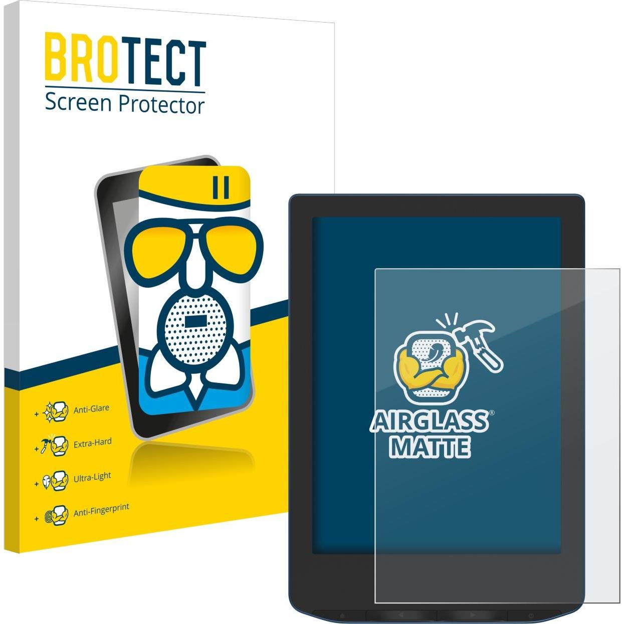 BROTECT Schutzglas Schutzfolie Glas Folie Displayschutz matt, eReader Zubehör, Grau