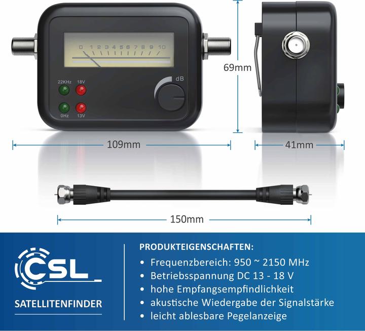 Immagine prodotto CSL Satfinder, Cercasatelliti, Scala di livello, Compatibile con l'HD, Visualizzazione del puntatore (Tecnologia di misura)