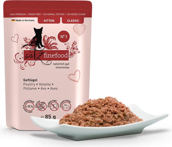 Actual product image Catz Finefood Kitten No.03 Poultry (Puppy + kitten, 1 pcs., 90 g)