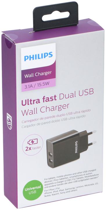 Actual product image Philips DLP2610/02 Wall Charger Dual USB (15.50 W)