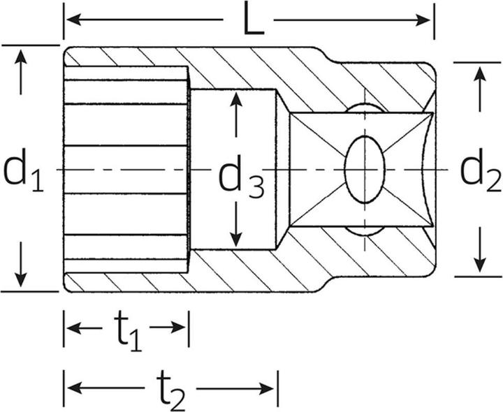 Actual product image Stahlwille Bi-hexagon socket (1 1/16")