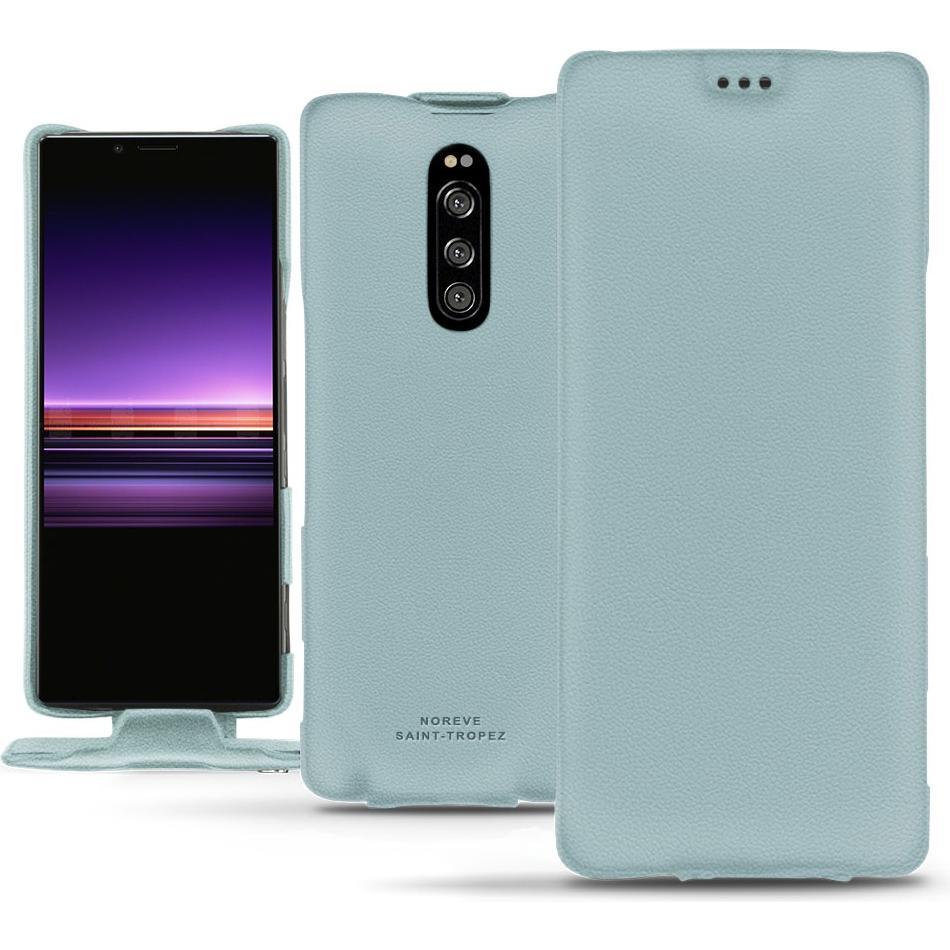 Noreve Lederschutzhülle vertikal (Sony Xperia 1), Smartphone Hülle, Blau