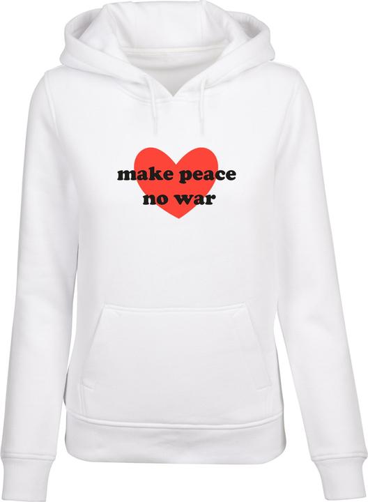 Produktbild Merchcode Ladies Peace - Red Heart White Hoody - 161515 (L)