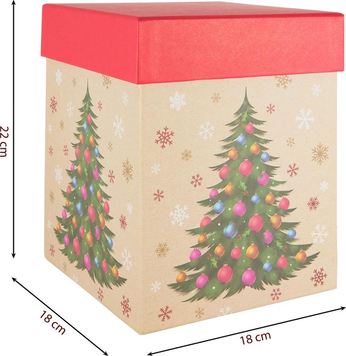 Actual product image Idena Christmas gift box Christmas tree multicoloured 18x18x22.5cm (1x)