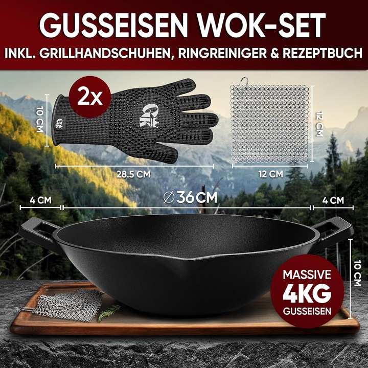 Productafbeelding Gusskönig Wok (36 cm, Wokpan, Gietijzer)