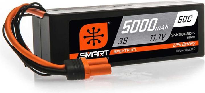 Actual product image Spektrum 5000mAh 3S 11.1V 50C Smart LiPo Hardcase IC5 (11.10 V, 5000 mAh)