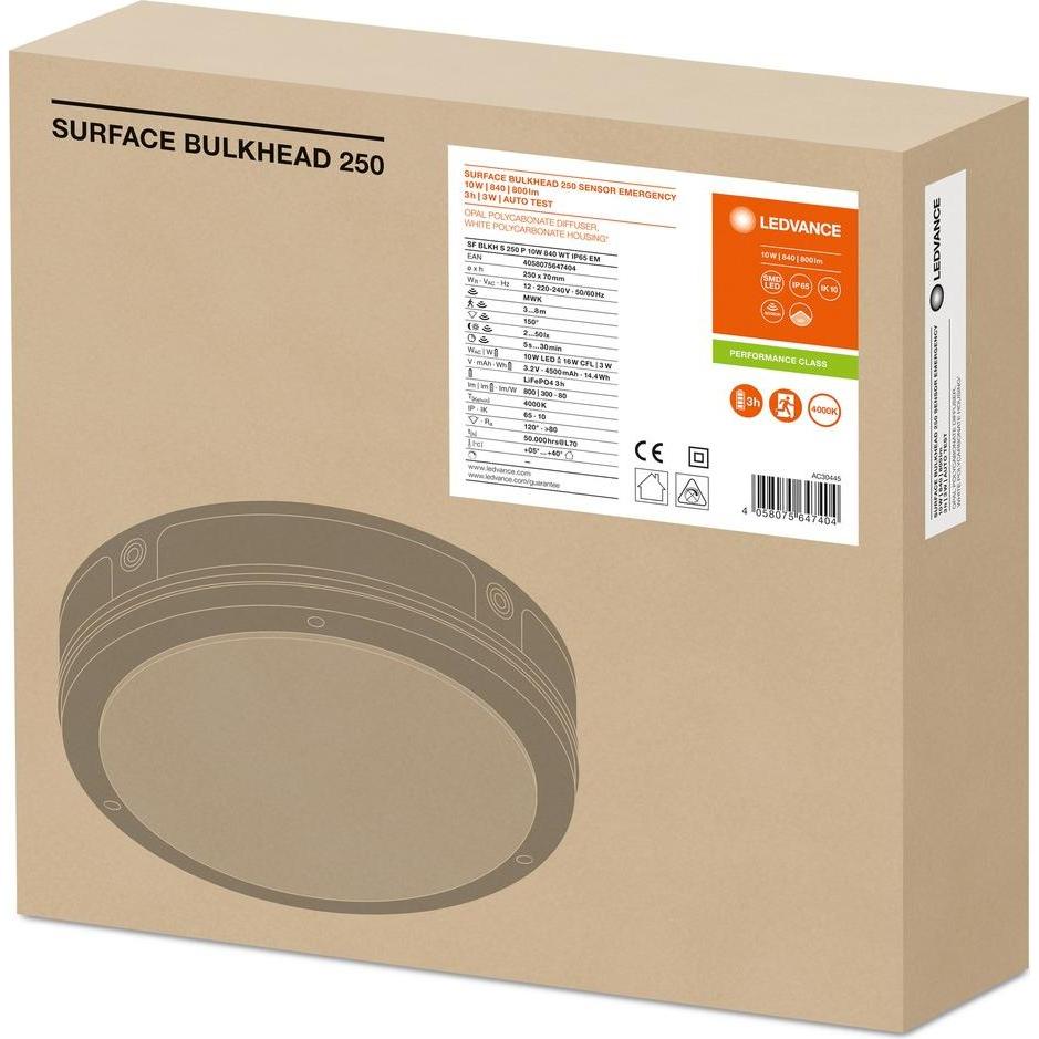 Thumbnail - Ledvance, Wandleuchte + Deckenleuchte, SF BLKH S 250 P 10W (800 lm)