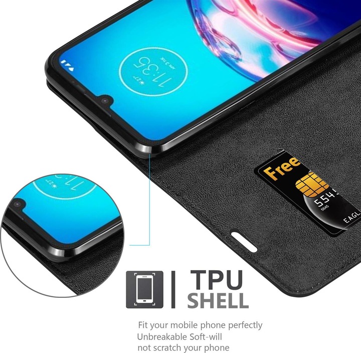 Actual product image Cadorabo Book Invisible Magnet Cover (Motorola Moto E6s)