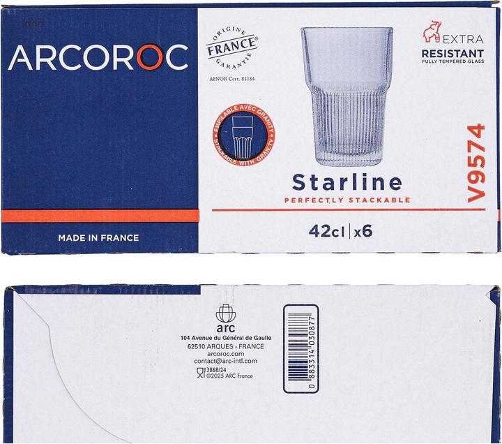 Actual product image Arcoroc Longdrinkb. Starline 42cl, 6er-Pack (0.42 l, 6x)