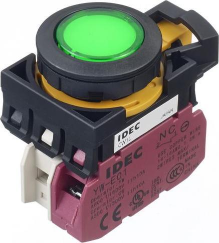 Actual product image Idec CW22mm PBI latching plastic 1NO Green