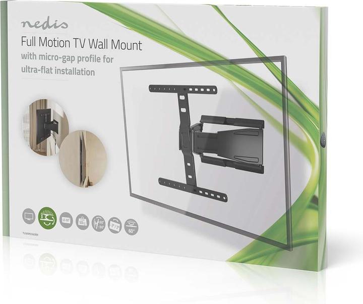 Image du produit Nedis Support TV mural pour 43 à 90 pouces, entièrement mobile, inclinable et pivotant, ABS / acier (Mur, 50 kg, 43" - 90")