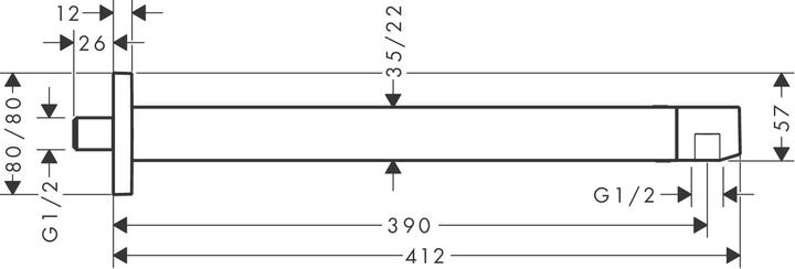 Image du produit hansgrohe bras de douche E, 39 cm, 24337