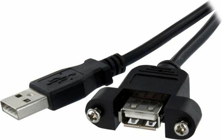 Produktbild StarTech 60cm USB A Blendenmontage Kabel Bu/St - USB Verlängerungskabel - Einbaubuchsen Kabel Verlängerung (0.60 m, USB 2.0)