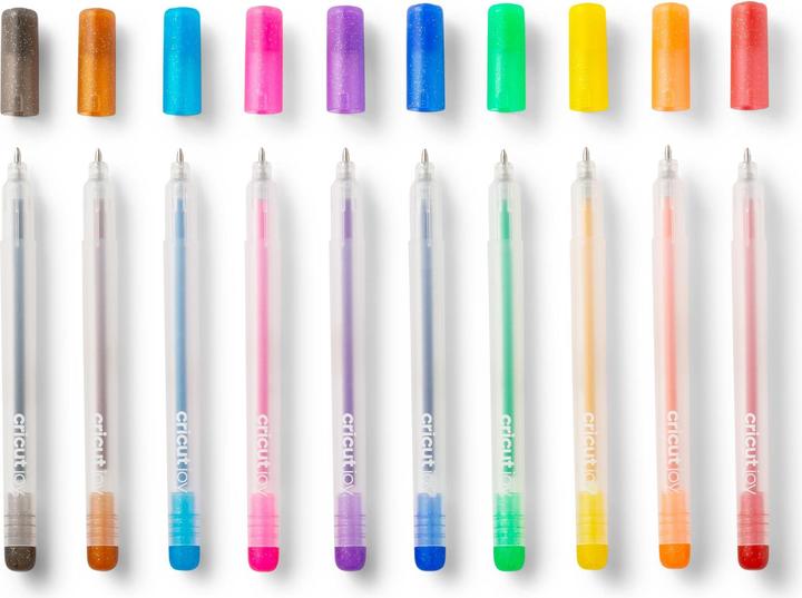 Productafbeelding Cricut Joy Glitter Gelpennen 10-pack Regenboog + Roze Bruin Zwart (P)