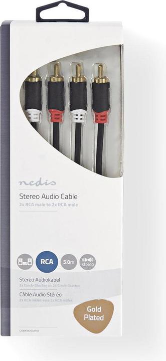 Productafbeelding Nedis Audiokabel stereo 2x cinch stekker (5 m)