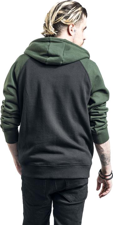Produktbild RED by EMP Schwarz/grüner Kapuzenpullover mit Raglan-Ärmeln (S)
