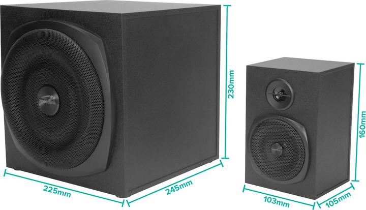 Produktbild Speedlink GRAVITY LT 2.1 Subwoofer System, black
