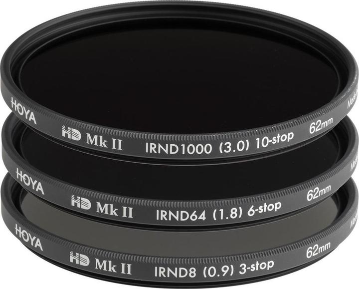 Image du produit Hoya 62,0 HD MKII IRND Kit de filtres 8/64/1000 (62 mm, Filtre gris neutre)