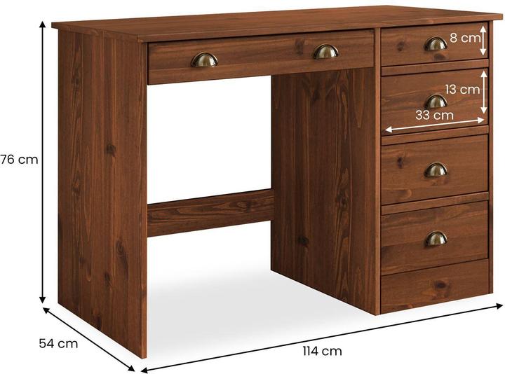 IDIMEX Schreitbtisch mit Schubladen LANA