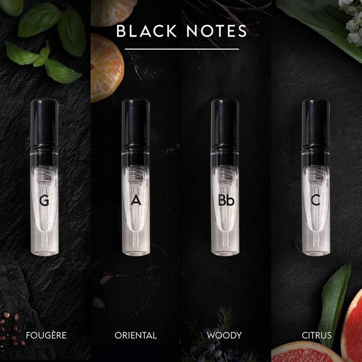 Actual product image Gammon 5 x 9489 Black Notes Perfume Explorer Set (4x2 ml), the perfume sets with all 4 Black Notes (Fragrance set)