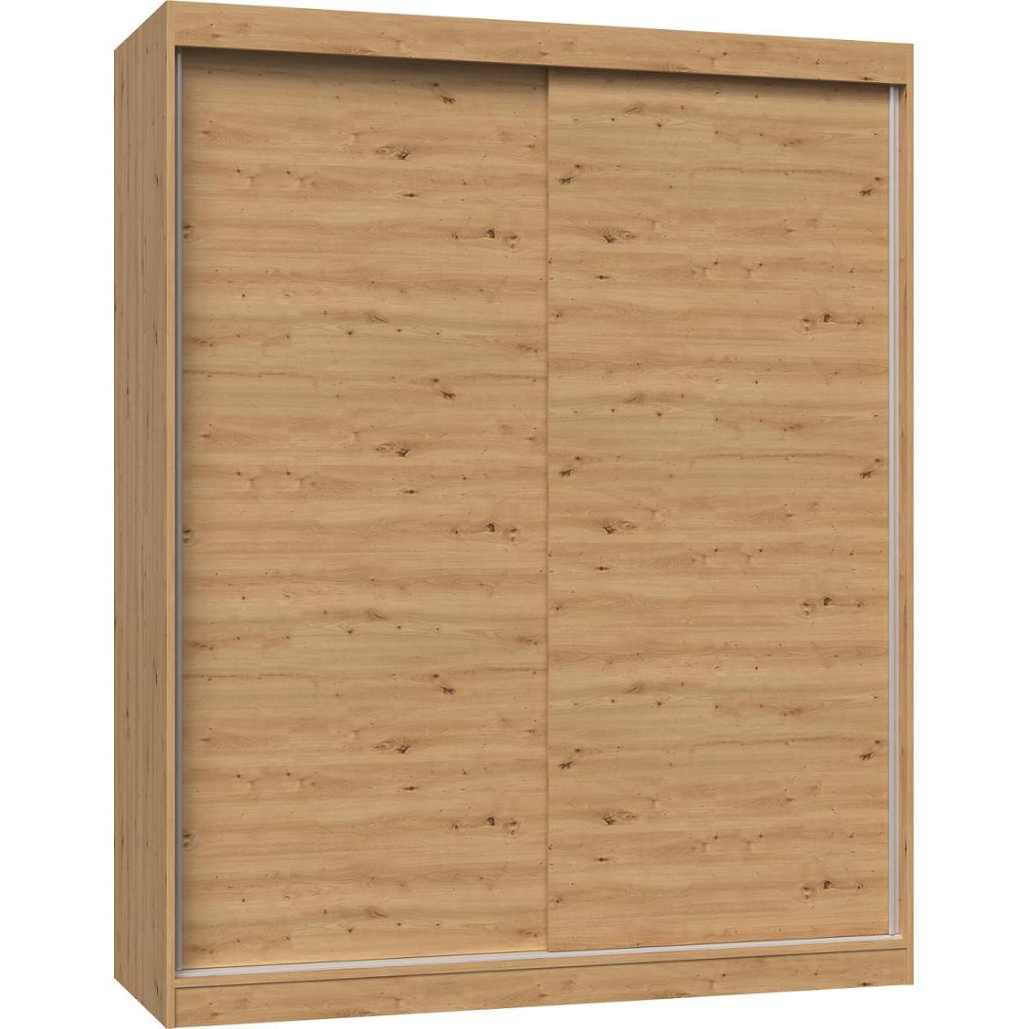 Topeshop, Kleiderschrank, IGA 160 ART B KPL Schlafzimmer-Schrank 7 Regale 2 Tür(en) Eiche Garderobe (160 x 61 x 200 cm)