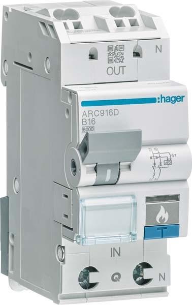 Produktbild Hager FehlerlichtbogenSchutzeinrichtung AFDD LSSchalter PN 6kA B3A 2M