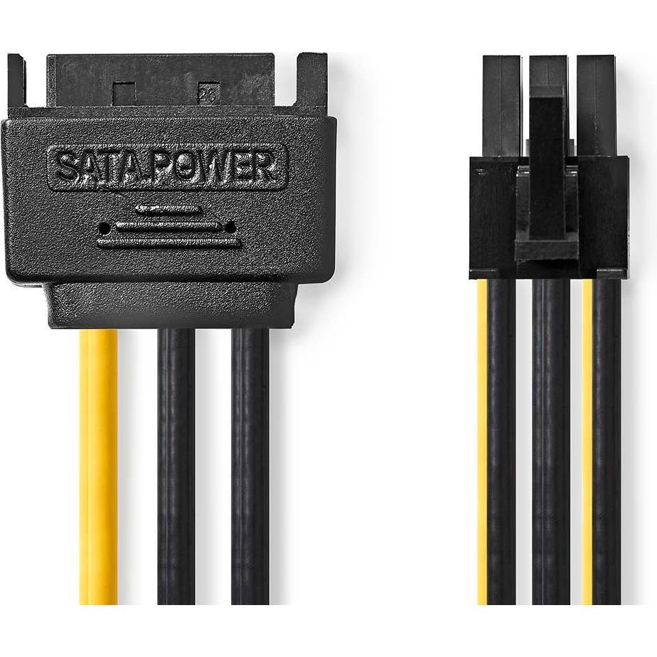 Nedis Cavo di alimentazione interna SATA 15 pin maschio PCI Express femmina placcato oro 0,20 m PVC, Cavo interno (PC)
