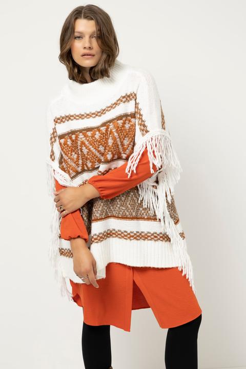 Produktbild Studio Untold Poncho, oversized, Ethnomuster, Fransen (54)