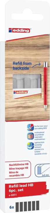 Immagine prodotto Edding 8891 Puntali di ricarica per 8890 HB in confezione blister da 6 pezzi (6 pz., 2.50 mm, HB)