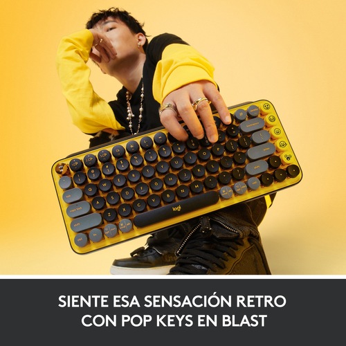 Immagine prodotto Logitech Tastiera meccanica senza fili POP Keys con tasti Emoji Tastiera RF senza fili + Bluetooth QWER (Ing. Int., Senza fili)