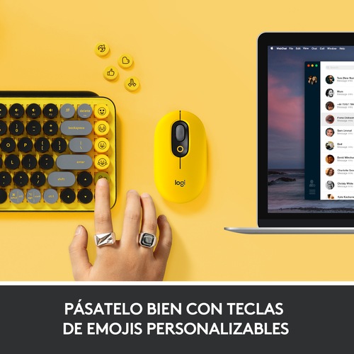 Immagine prodotto Logitech Tastiera meccanica senza fili POP Keys con tasti Emoji Tastiera RF senza fili + Bluetooth QWER (Ing. Int., Senza fili)