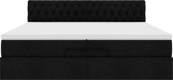 Produktbild vidaXL Ottoman-Bett mit Matratzen Schwarz 200x200 cm Stoff (200 x 200 cm)