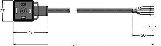 Produktbild Turck Ventilsteckverbinder Bauform A Anschlussleitung VAS04-K81E-10/TEL